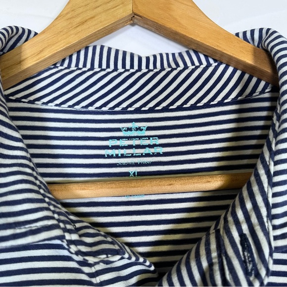 Peter Millar Polo Shirt Men's Sz XL Striped Clover Valley Golf Club - Picture 3 of 8